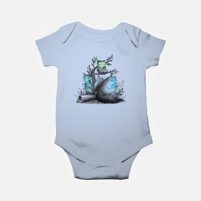 Connecting With The Forest Animals-baby basic onesie-tobefonseca