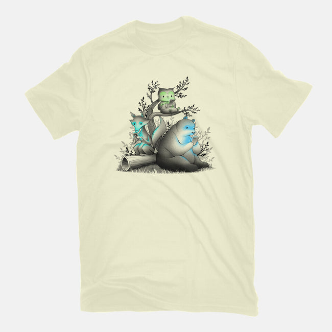 Connecting With The Forest Animals-mens premium tee-tobefonseca