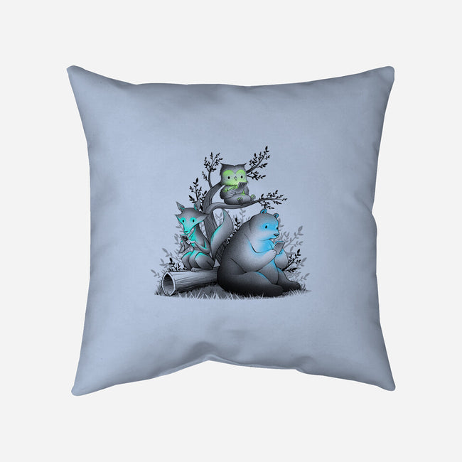 Connecting With The Forest Animals-none removable cover w insert throw pillow-tobefonseca