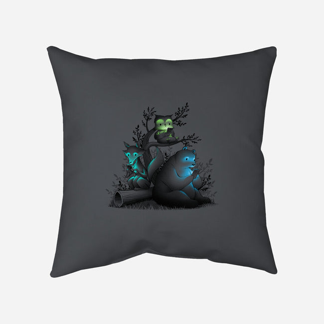Connecting With The Forest Animals-none removable cover w insert throw pillow-tobefonseca