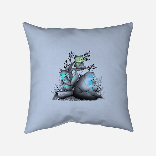 Connecting With The Forest Animals-none removable cover throw pillow-tobefonseca
