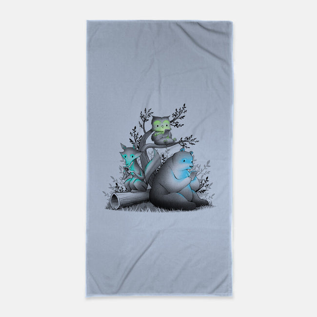 Connecting With The Forest Animals-none beach towel-tobefonseca