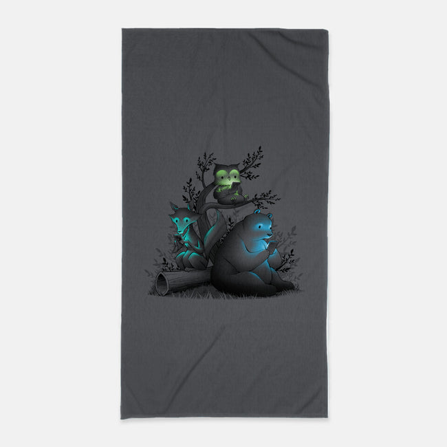 Connecting With The Forest Animals-none beach towel-tobefonseca