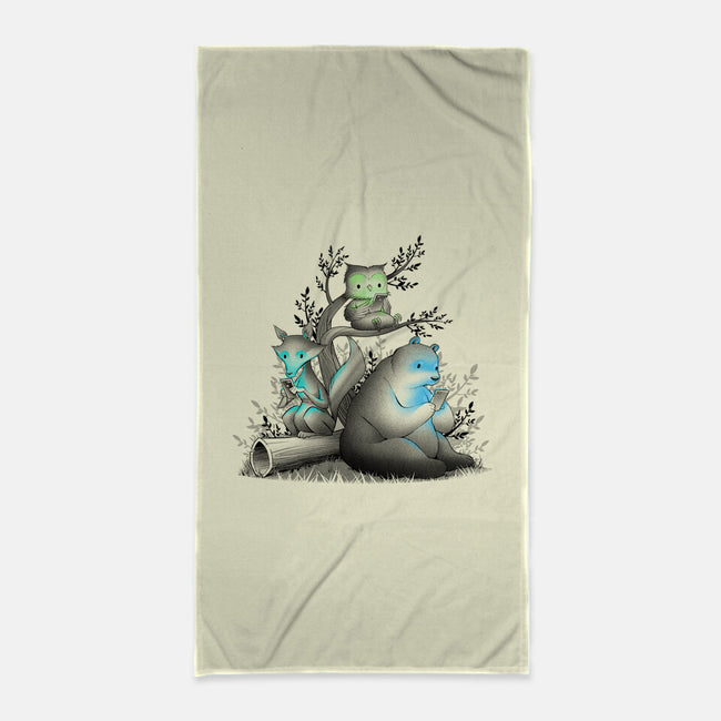 Connecting With The Forest Animals-none beach towel-tobefonseca