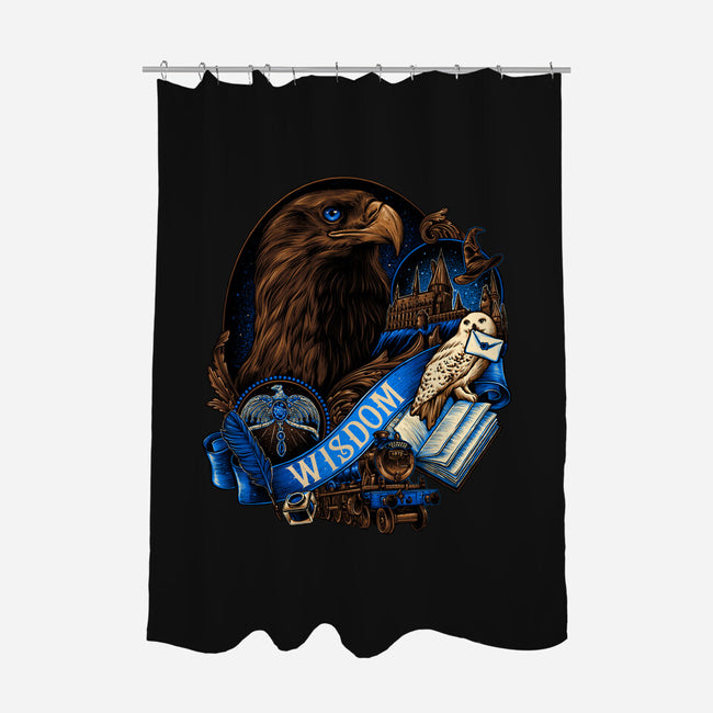 The Wise House-none polyester shower curtain-glitchygorilla