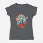 Dunder Mifflin Vs The world-womens v-neck tee-trheewood