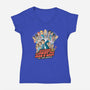 Dunder Mifflin Vs The world-womens v-neck tee-trheewood