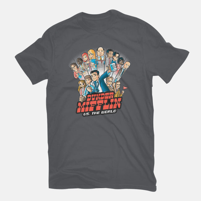 Dunder Mifflin Vs The world-womens fitted tee-trheewood
