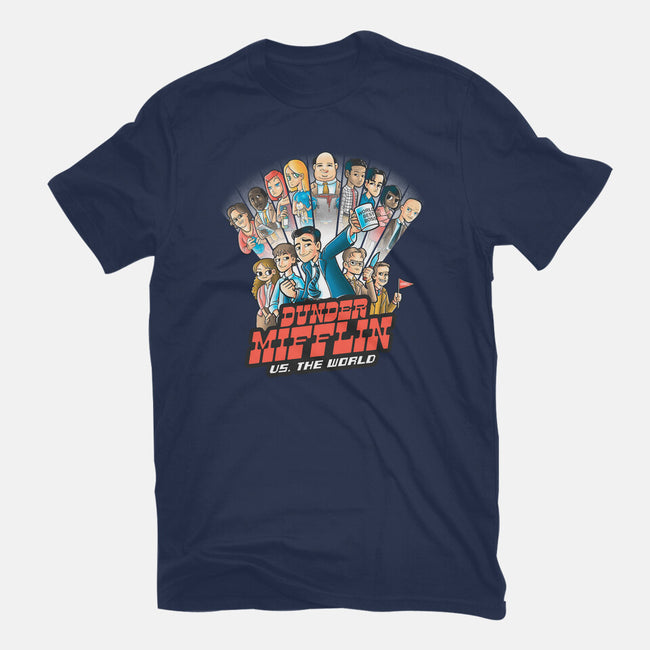 Dunder Mifflin Vs The world-womens fitted tee-trheewood