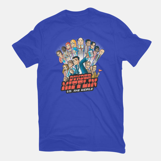 Dunder Mifflin Vs The world-womens fitted tee-trheewood
