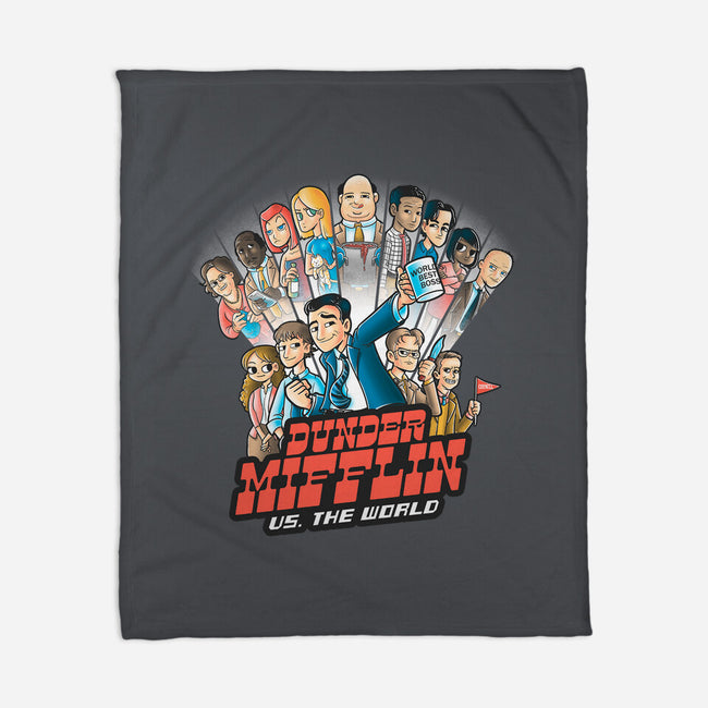 Dunder Mifflin Vs The world-none fleece blanket-trheewood