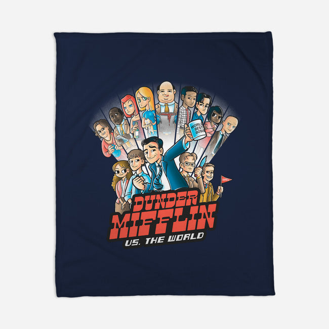 Dunder Mifflin Vs The world-none fleece blanket-trheewood