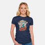 Dunder Mifflin Vs The world-womens fitted tee-trheewood