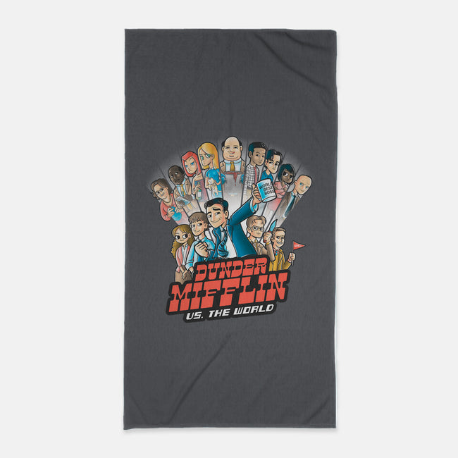 Dunder Mifflin Vs The world-none beach towel-trheewood