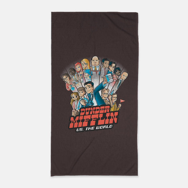 Dunder Mifflin Vs The world-none beach towel-trheewood