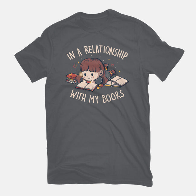 In A Relationship With My Books-womens basic tee-eduely