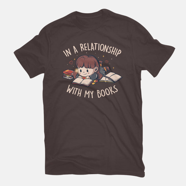 In A Relationship With My Books-womens basic tee-eduely