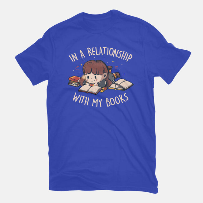 In A Relationship With My Books-womens fitted tee-eduely