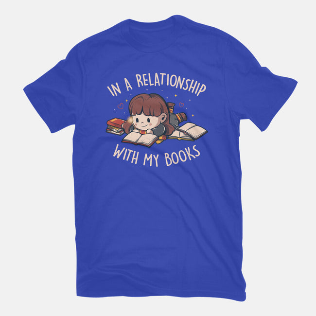 In A Relationship With My Books-womens basic tee-eduely