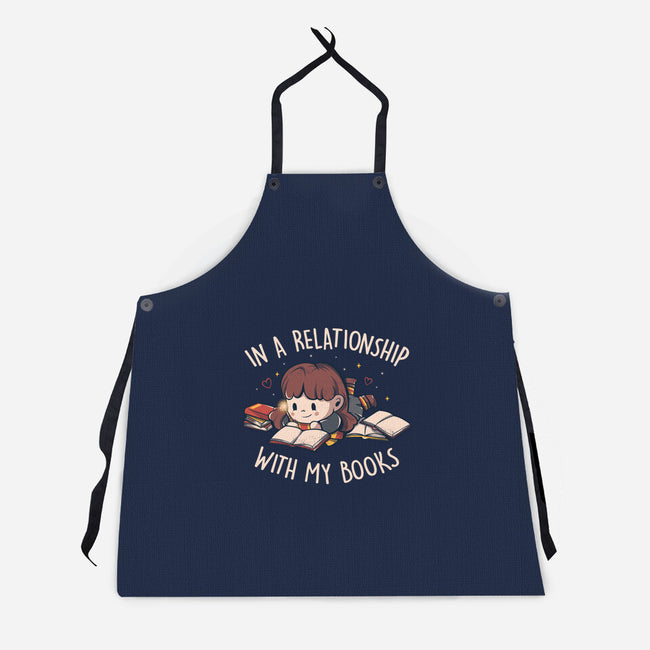 In A Relationship With My Books-unisex kitchen apron-eduely