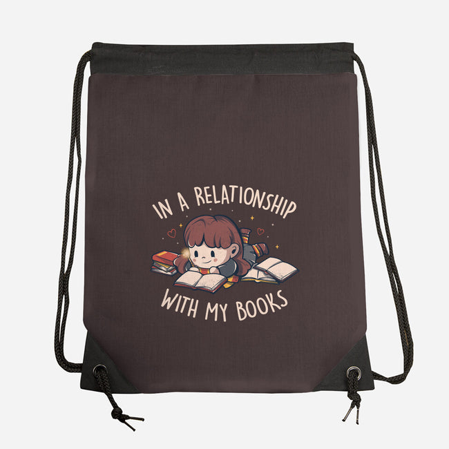In A Relationship With My Books-none drawstring bag-eduely
