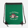 In A Relationship With My Books-none drawstring bag-eduely