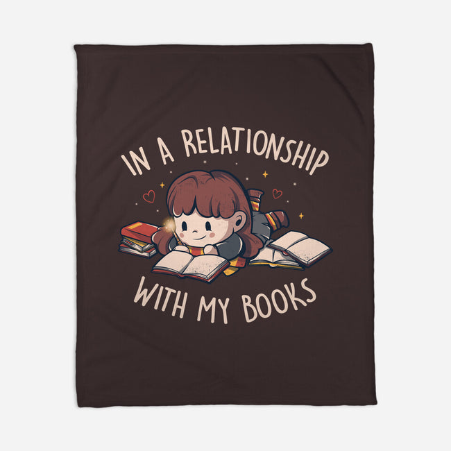 In A Relationship With My Books-none fleece blanket-eduely