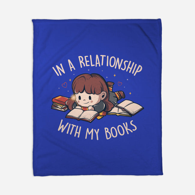 In A Relationship With My Books-none fleece blanket-eduely