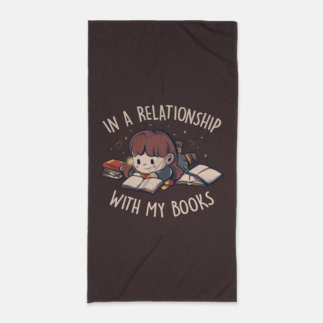 In A Relationship With My Books-none beach towel-eduely