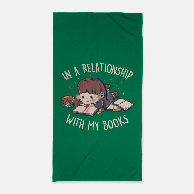 In A Relationship With My Books-none beach towel-eduely