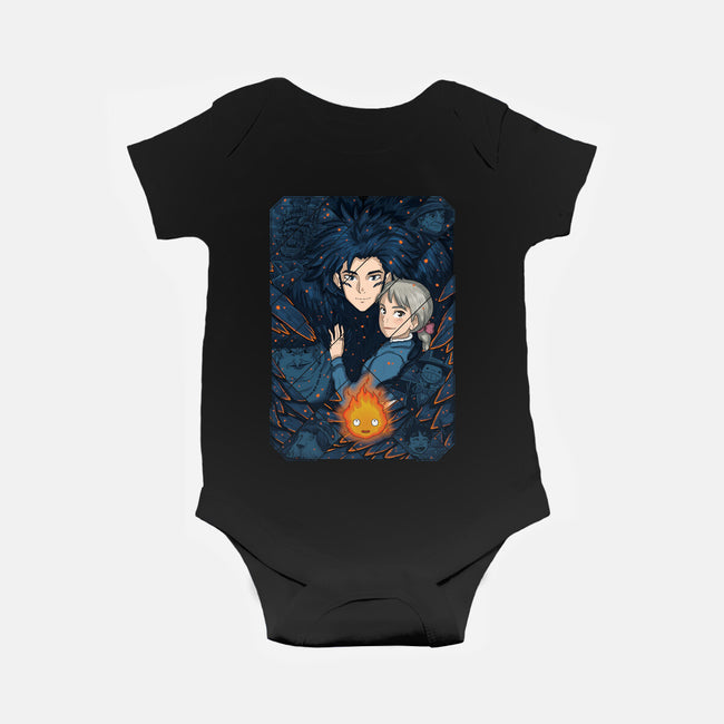 Howl's Moving Castle Tiles-baby basic onesie-danielmorris1993