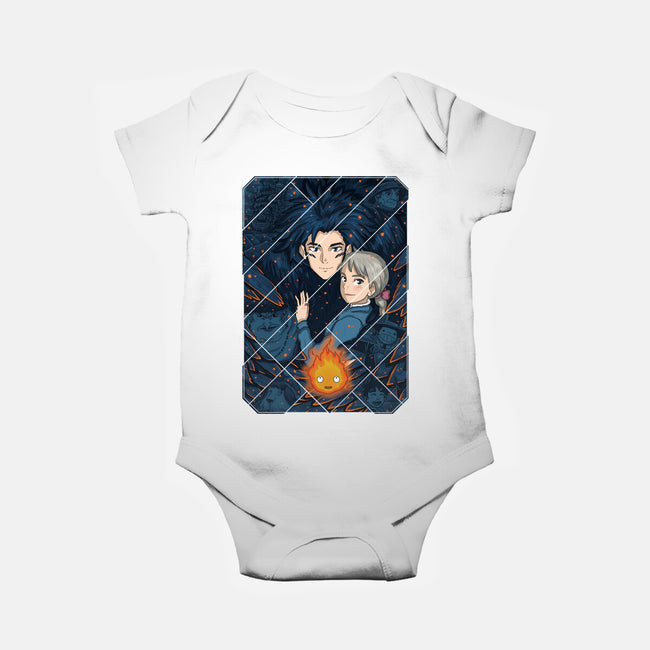 Howl's Moving Castle Tiles-baby basic onesie-danielmorris1993