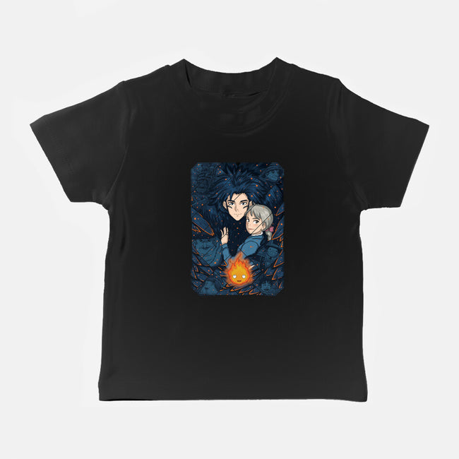 Howl's Moving Castle Tiles-baby basic tee-danielmorris1993