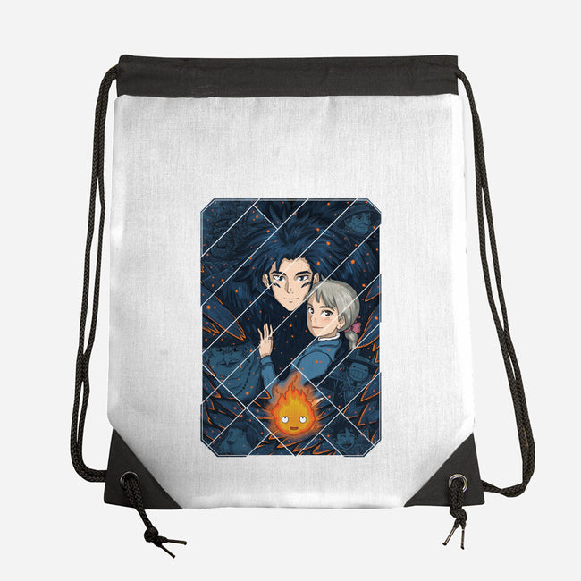 Howl's Moving Castle Tiles-none drawstring bag-danielmorris1993