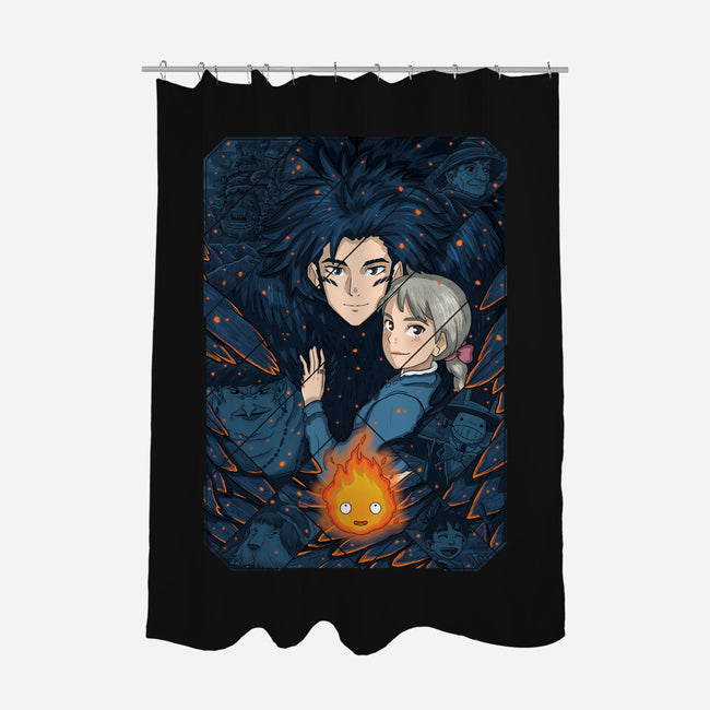 Howl's Moving Castle Tiles-none polyester shower curtain-danielmorris1993