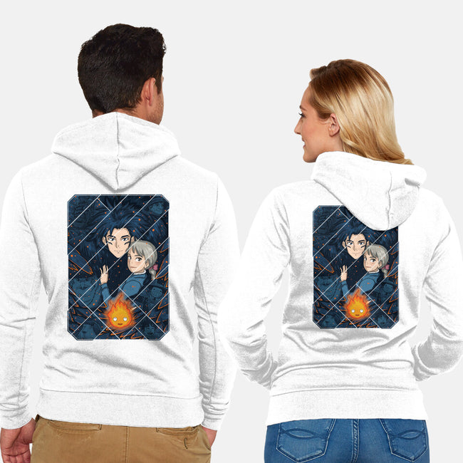 Howl's Moving Castle Tiles-unisex zip-up sweatshirt-danielmorris1993
