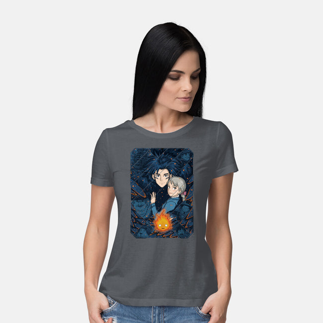 Howl's Moving Castle Tiles-womens basic tee-danielmorris1993