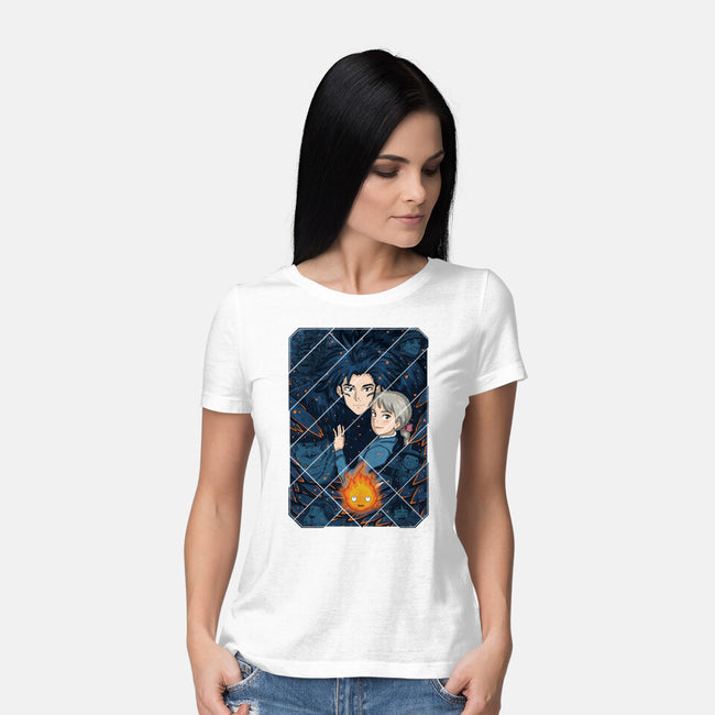 Howl's Moving Castle Tiles-womens basic tee-danielmorris1993