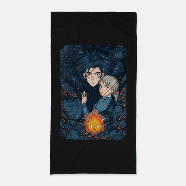 Howl's Moving Castle Tiles-none beach towel-danielmorris1993