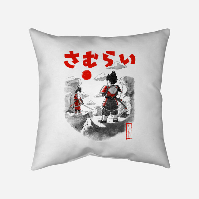 Samurai Battle-none removable cover throw pillow-Arigatees