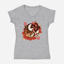 Yin And Yang Tiger Dragon-womens v-neck tee-NemiMakeit