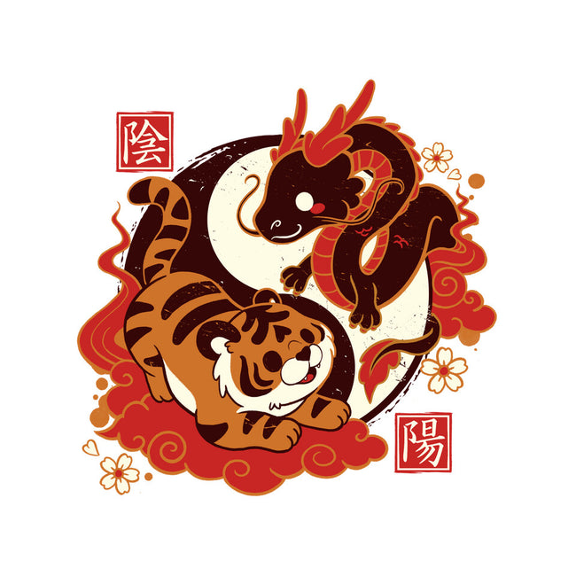 Yin And Yang Tiger Dragon-womens fitted tee-NemiMakeit