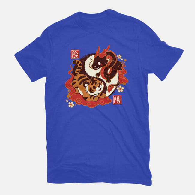 Yin And Yang Tiger Dragon-womens basic tee-NemiMakeit