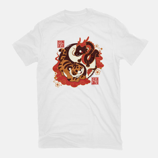 Yin And Yang Tiger Dragon-womens basic tee-NemiMakeit