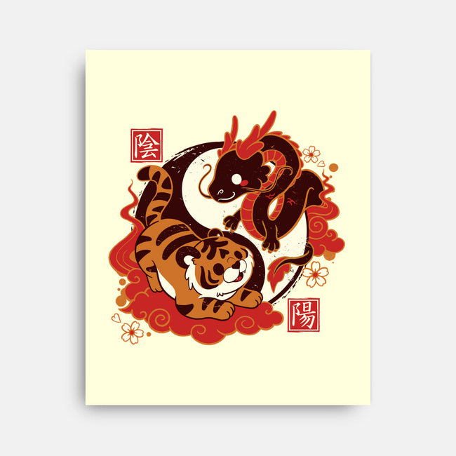 Yin And Yang Tiger Dragon-none stretched canvas-NemiMakeit