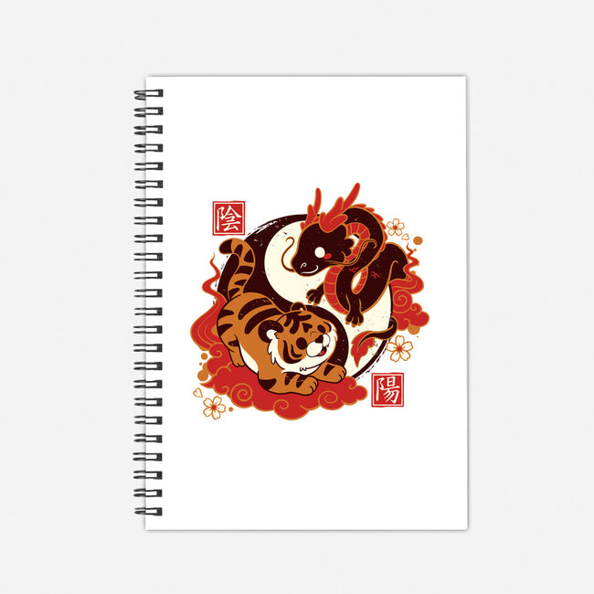 Yin And Yang Tiger Dragon-none dot grid notebook-NemiMakeit
