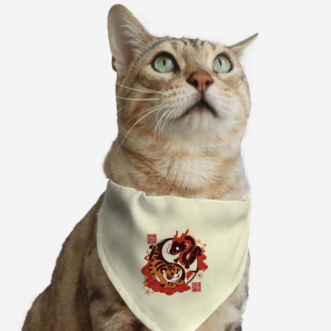 Yin And Yang Tiger Dragon-cat adjustable pet collar-NemiMakeit