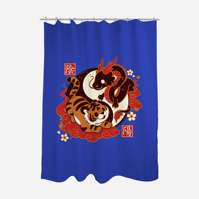 Yin And Yang Tiger Dragon-none polyester shower curtain-NemiMakeit