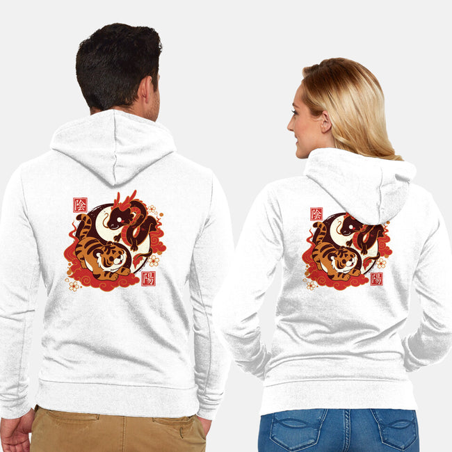Yin And Yang Tiger Dragon-unisex zip-up sweatshirt-NemiMakeit