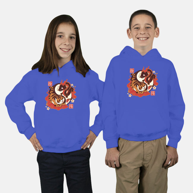 Yin And Yang Tiger Dragon-youth pullover sweatshirt-NemiMakeit
